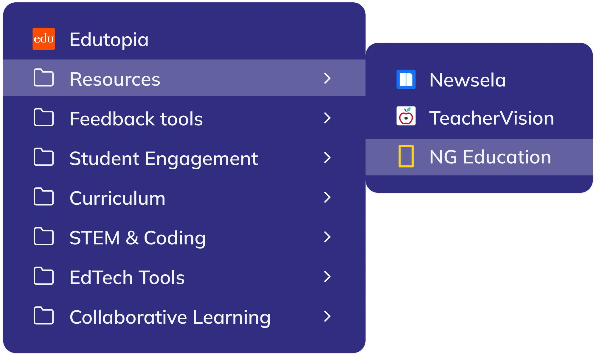 Typical bookmarks found in education