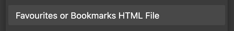 Screenshot of the option to select in Microsoft Edge to import favourites from a file.