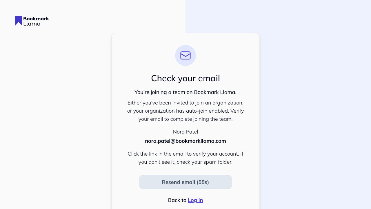 Check your email page