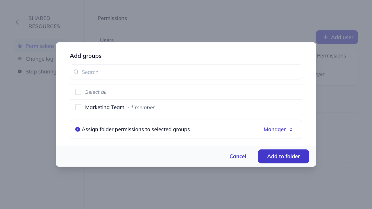 Add group modal