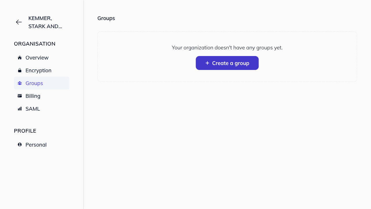 Create group button