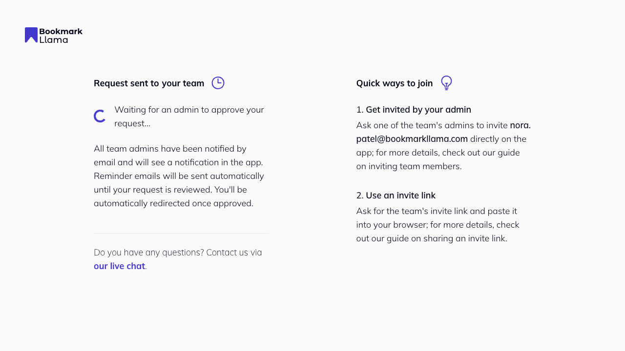 Domain match request pending