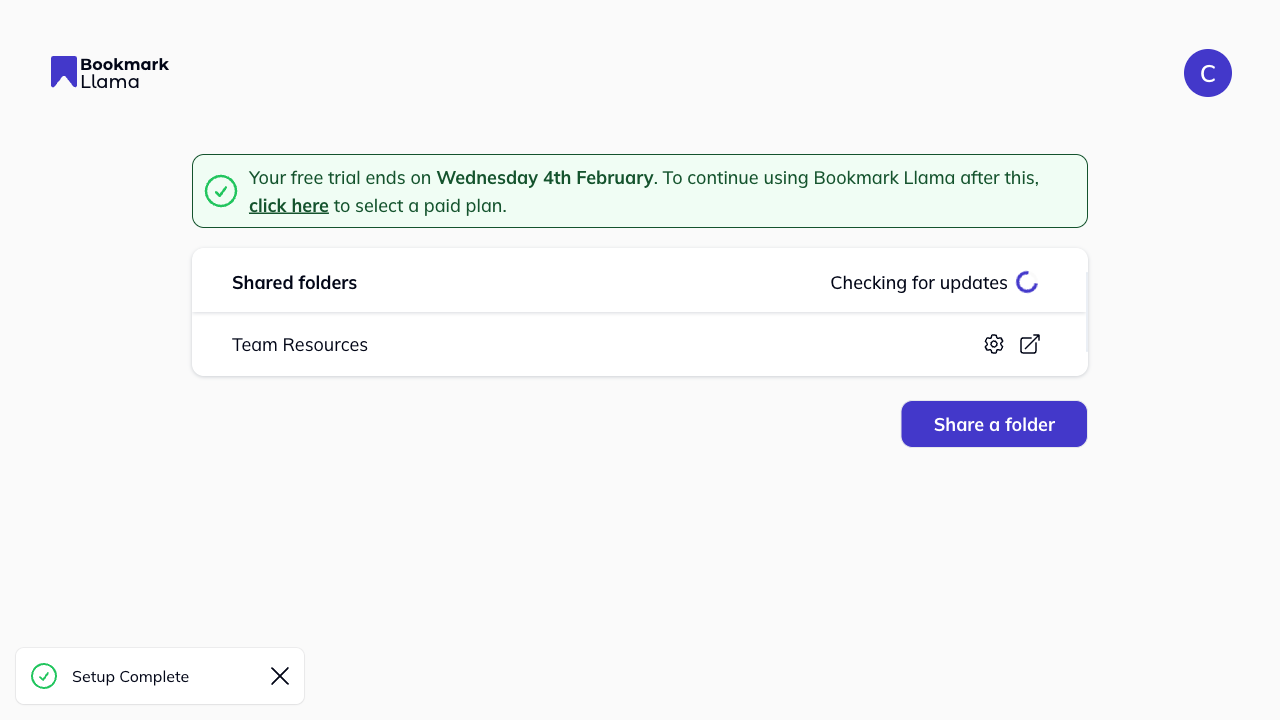 Dashboard with folder