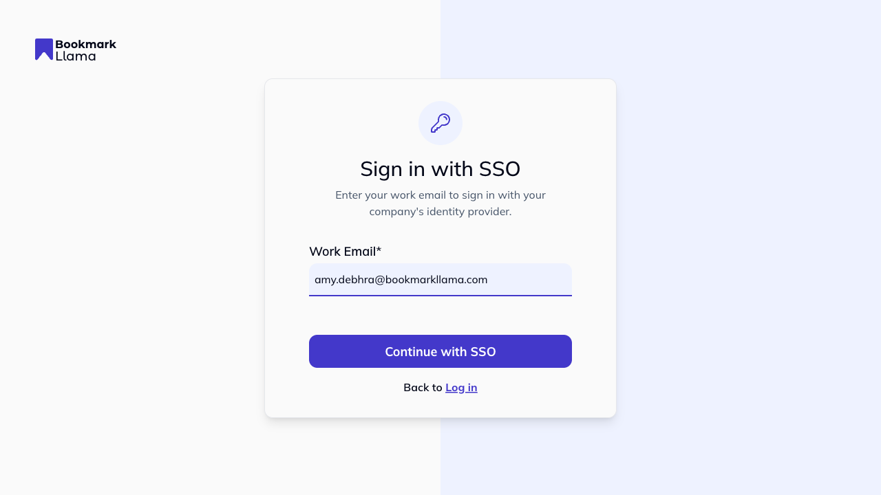 Work email entered on login flow