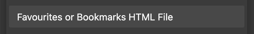 Screenshot of the option to select in Microsoft Edge to import favourites from a file.